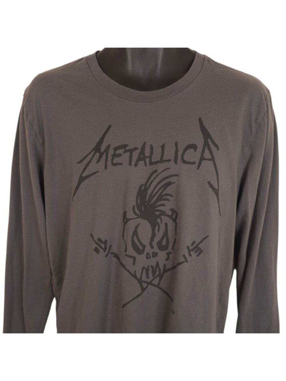 Metallica T Shirt Womens Size Large Gray Scary Guy Heavy Metal Hard Rock Band